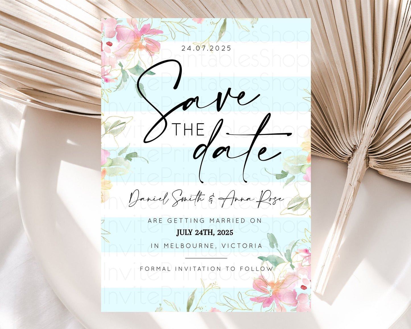 Wildflower Save The Date Template Secret Garden Save The Date Pastel Floral Garden Party Boho Flowers Birthday Baby Shower Wedding D10304