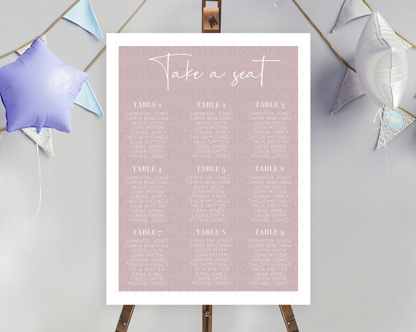 Pink Seating Chart Plain Pink Seating Sign Minimalist Pink Seating Sign Pastel Pink Table Number Sign Take A Seat Blue Decor D10936