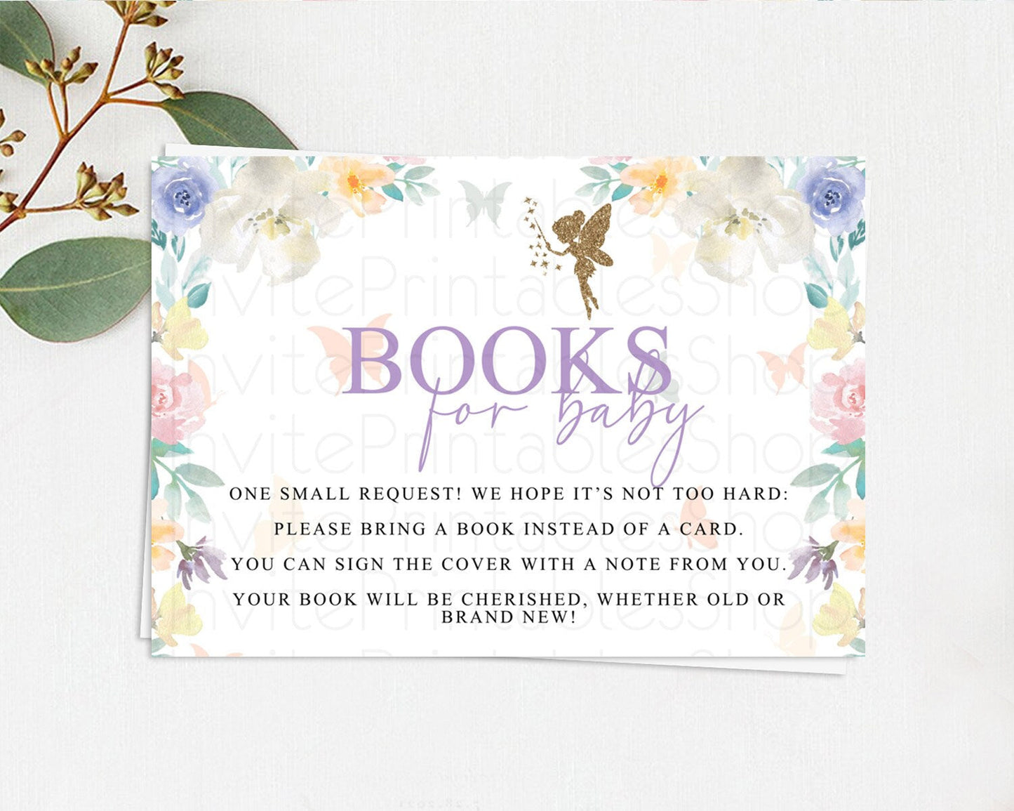 Fairy Books For Baby Card Fairy Book Insert Enchanted Garden Fairy Book Card Pastel Floral Butterfly Cards Secret Garden Book Poem D10761