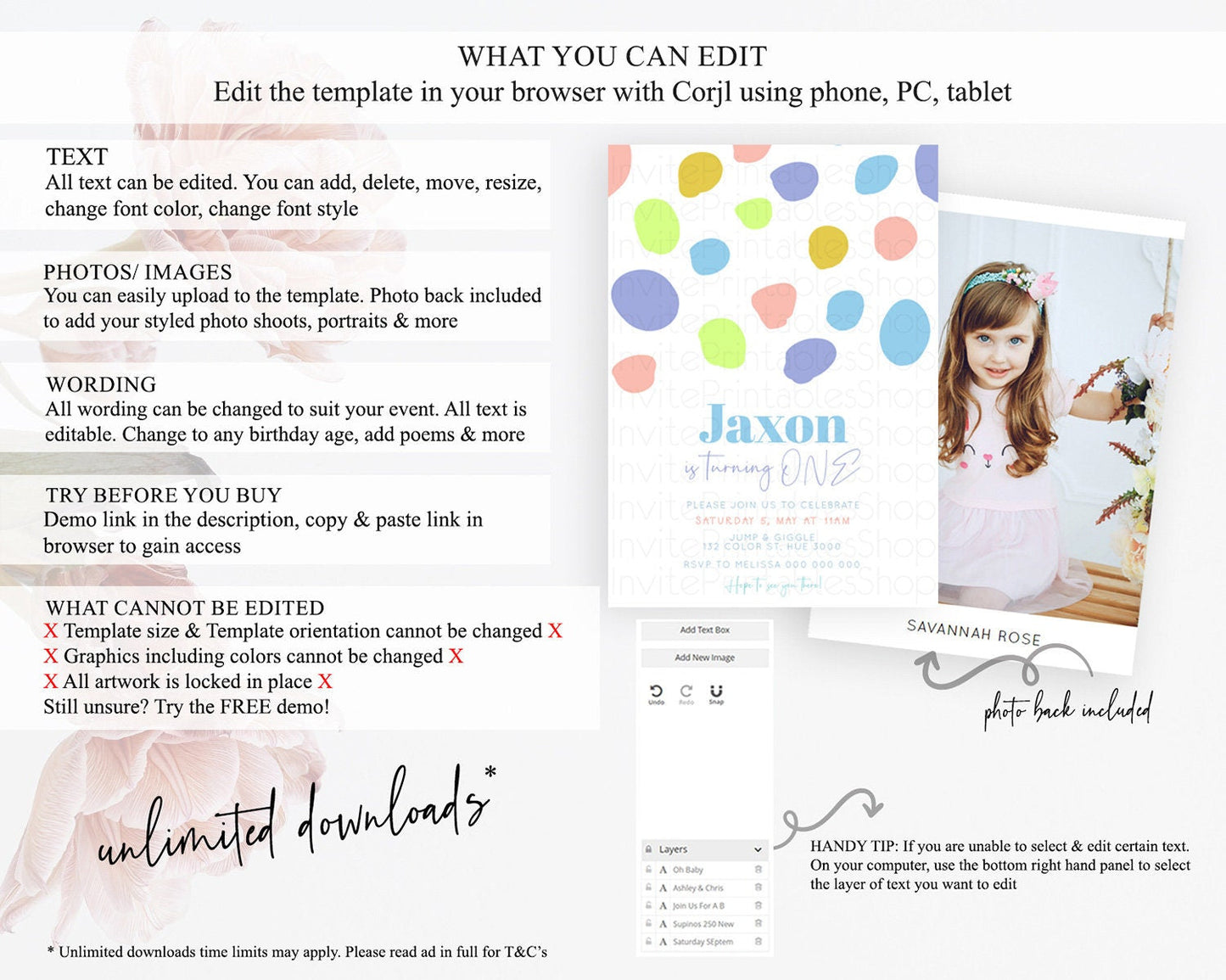 Pastel Birthday Invitation Pastel Confetti Birthday Invitation Bubbles Invitation Colorful Rainbow Confetti 2nd 1st First Birthday D11047