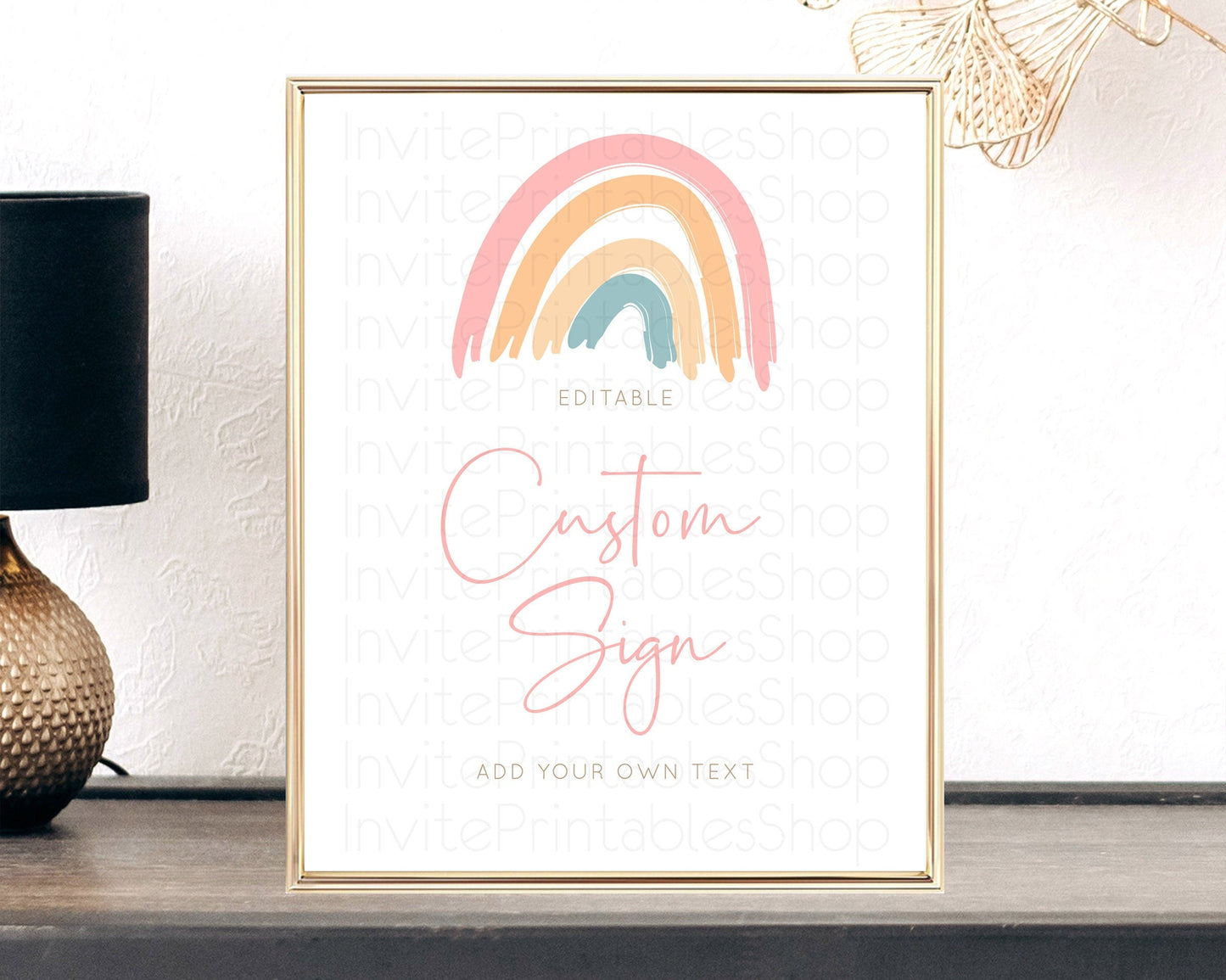 Pastel Rainbow Sign Rainbow Table Sign Decor Boho Colorful Rainbow Party Rainbow Baby Theme 1st Birthday Baptism Baby Shower Wedding D10351