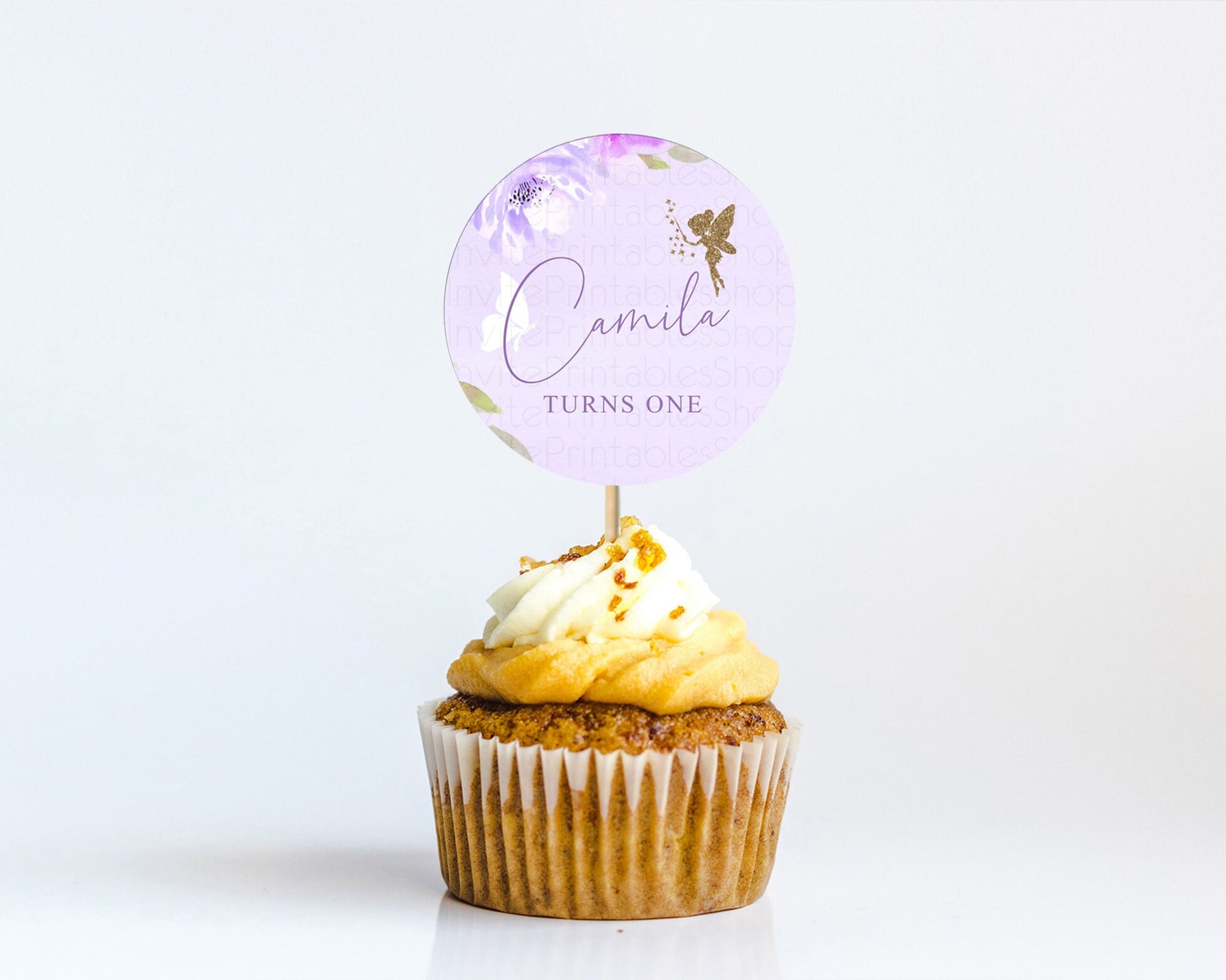 Editable Fairy Cupcake Toppers Pastel Fairy Cupcake Toppers Fairy Floral Gar