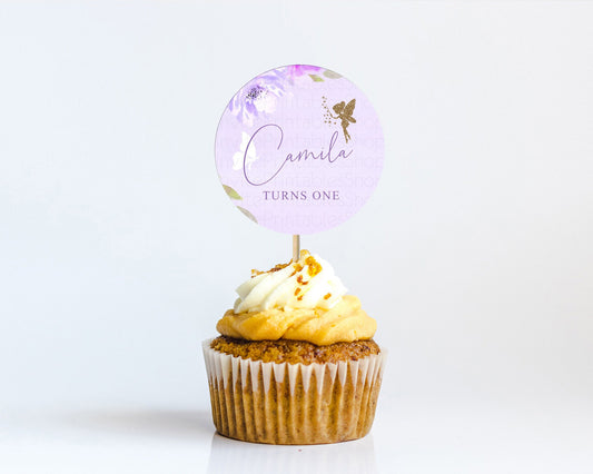 Editable Fairy Cupcake Toppers Pastel Fairy Cupcake Toppers Fairy Floral Gar