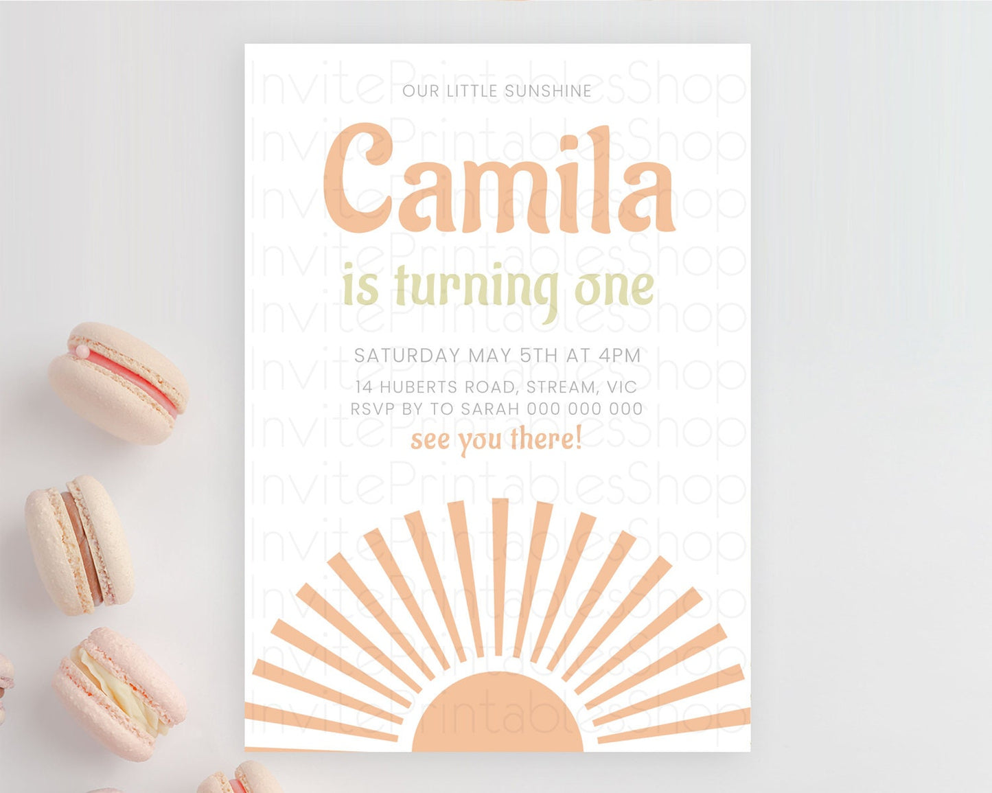 Miss Sunshine Invitation Little Sunshine Birthday Invitation Sun Invitation 1st Year Around Sun Boho Sun Party First Birthday Card 100202