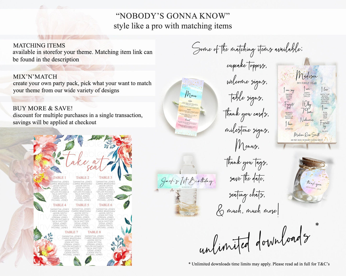 Secret Garden Seating Chart Wildflower Seating Chart Pastel Flowers Seating Chart Enchanted Garden Boho Floral Take A Seat Decor D10751