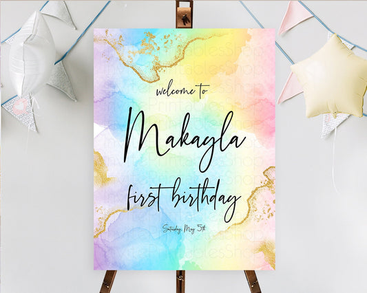 Editable Pastel Welcome Sign Pastel Rainbow Welcome Sign Colorful Rainbow Co