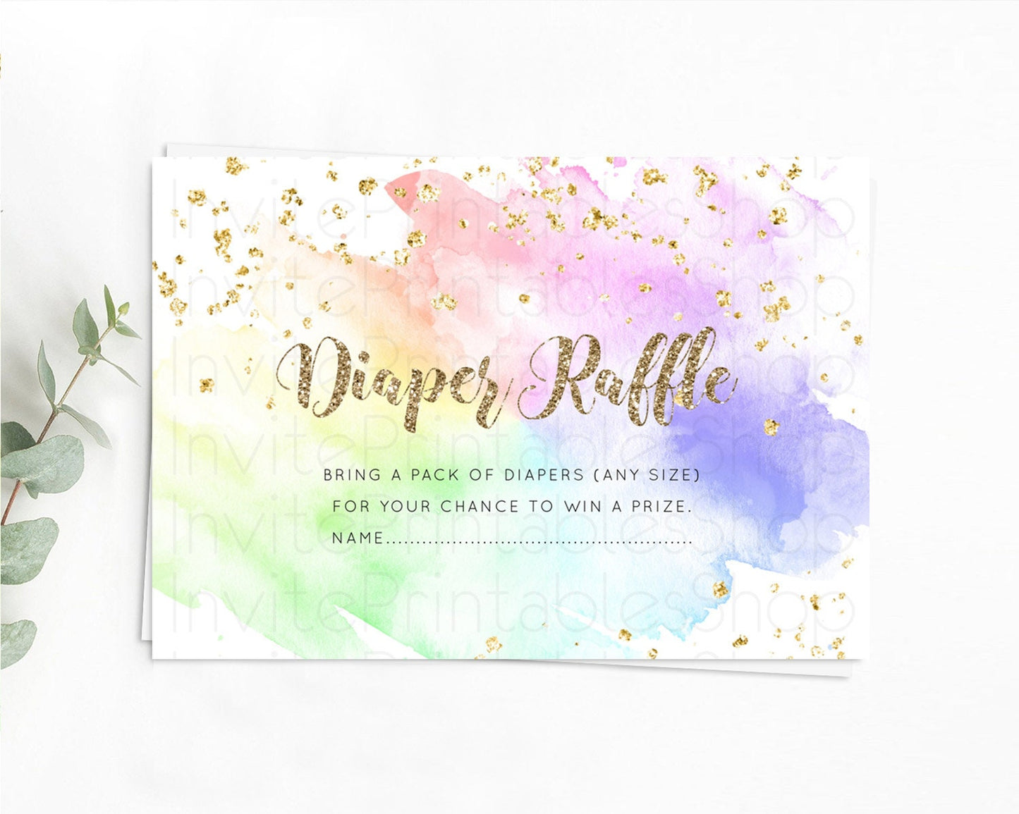 Editable Pastel Diaper Raffle Card Pastel Rainbow Diaper Raffle Insert Color
