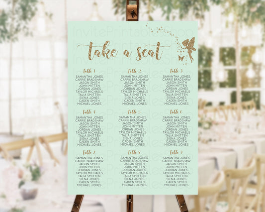 Editable Fairy Seating Chart Pastel Fairy Seating Chart Fairy Tea Party Fair