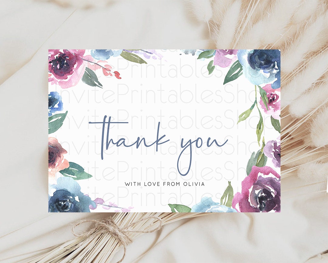 Thank You Card Guest Thank You Cards Details Notes Message Kids Birthday Baby Shower Flat Postcard