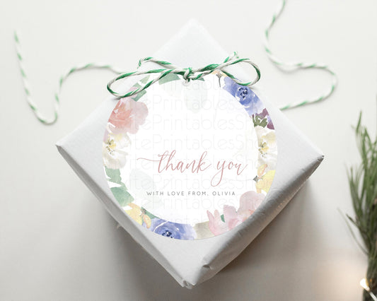 Editable Secret Garden Thank You Tags Wildflower Thank You Gift Tags Pastel