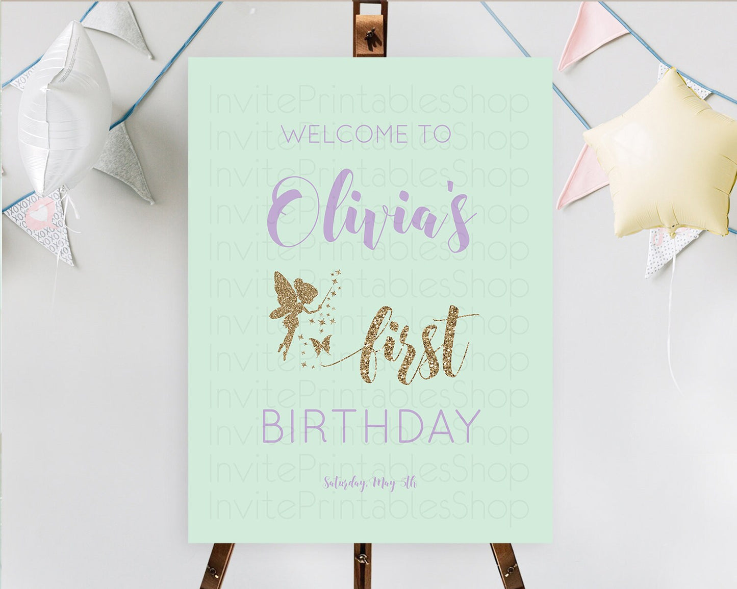 Fairy Welcome Sign Fairy Welcome Board Enchanted Garden Pastel Floral Butterfly Decor Secret Garden First Birthday Welcome Sign D10908