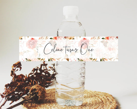 Editable Wildflower Water Label Template Secret Garden Water Label Pastel Fl