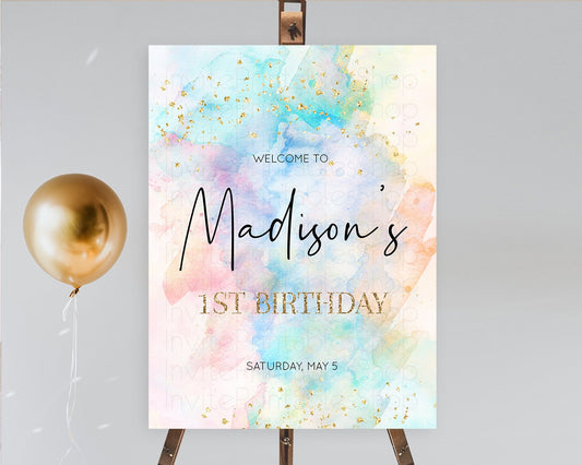 Editable Pastel Welcome Sign Pastel Rainbow Welcome Sign Colorful Rainbow Co