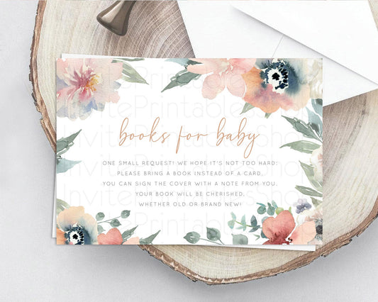 Secret Garden Books For Baby Card Boho Wildflower Book Insert Pastel Flower Garden Baby Shower Card Flower Guests Book Poem Request D10787