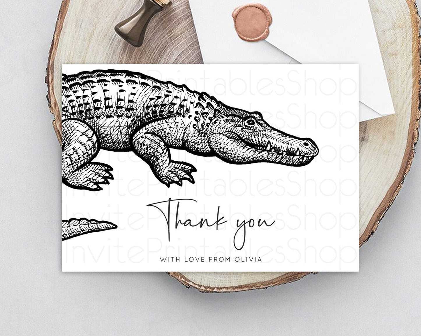 Croc Thank You Gator Thank You Card Croc Gator Party Crocodile Birthday Thank You Card Alligator Cards Teacher Thank You Cards D10286