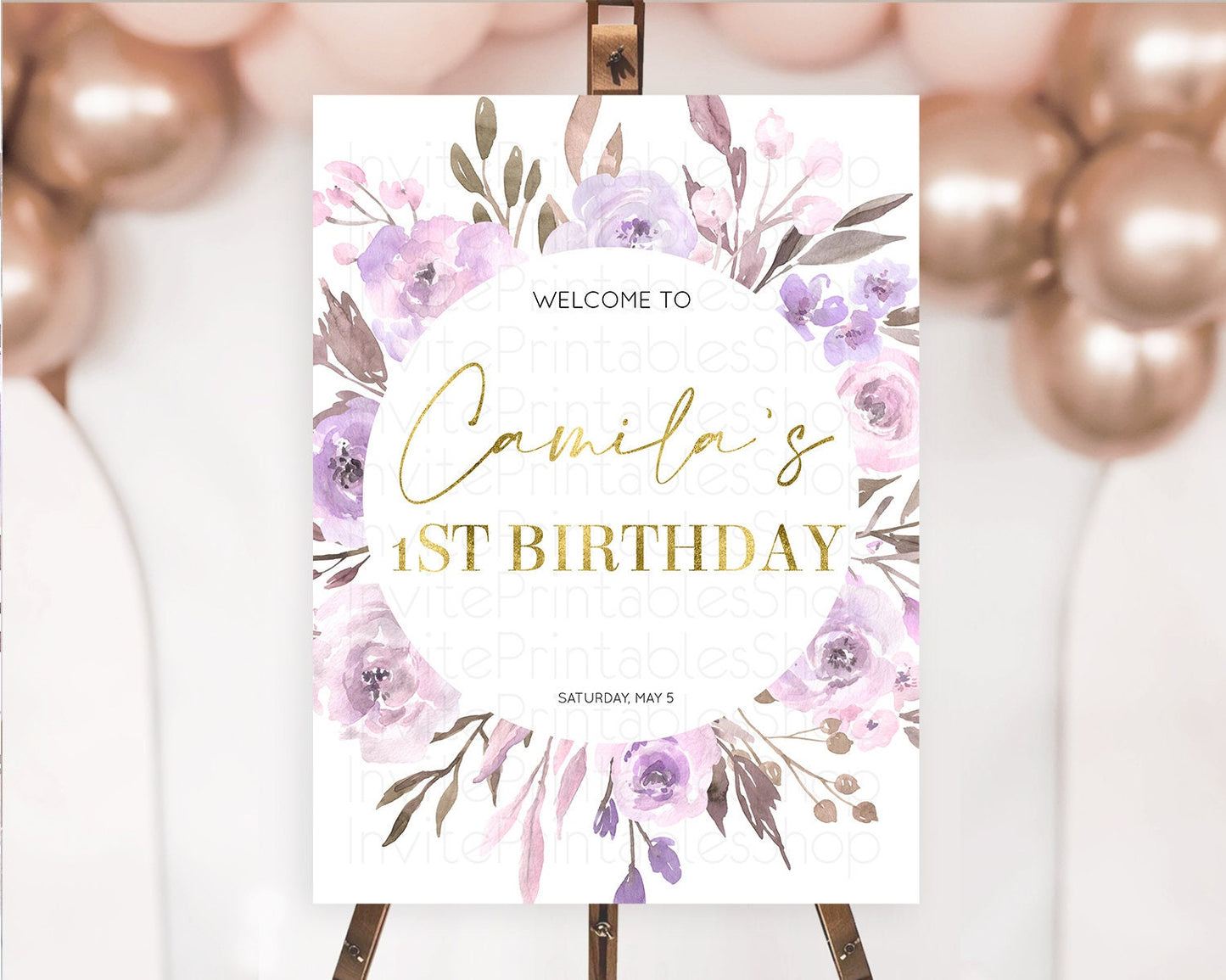 Secret Garden Welcome Sign Wildflower Welcome Board Pastel Flower Garden Welcome Poster Boho Wildflower First Birthday Welcome Sign D10201