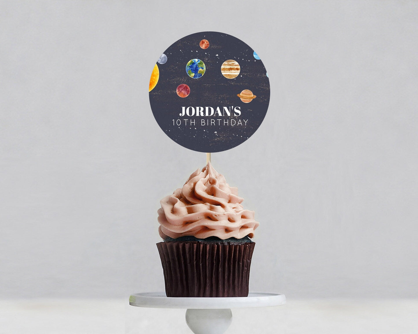 Space Cupcake Toppers Space Decor First Trip Around the Sun Decor Decor Sky Stars Planets Milkyway Solar System Cupcake Topper D10144