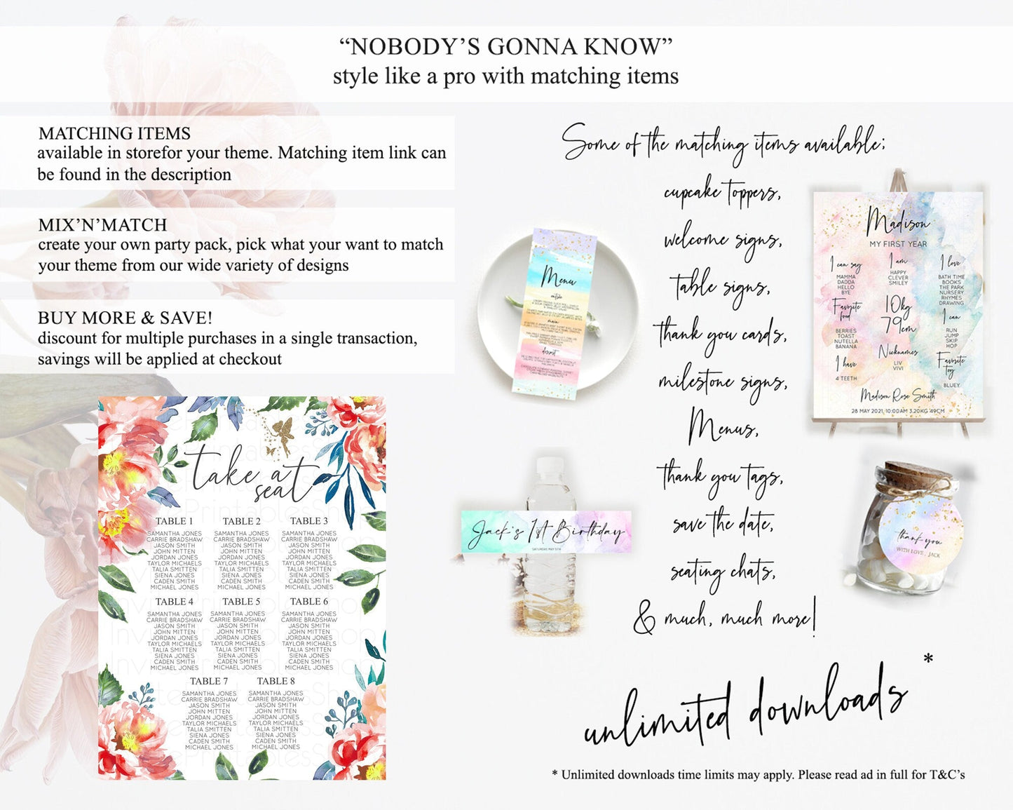 Fairy Seating Chart Pastel Fairy Seating Chart Fairy Tea Party Fairy Garden Seating Sign Enchanted Garden Floral Butterfly Decor D10752