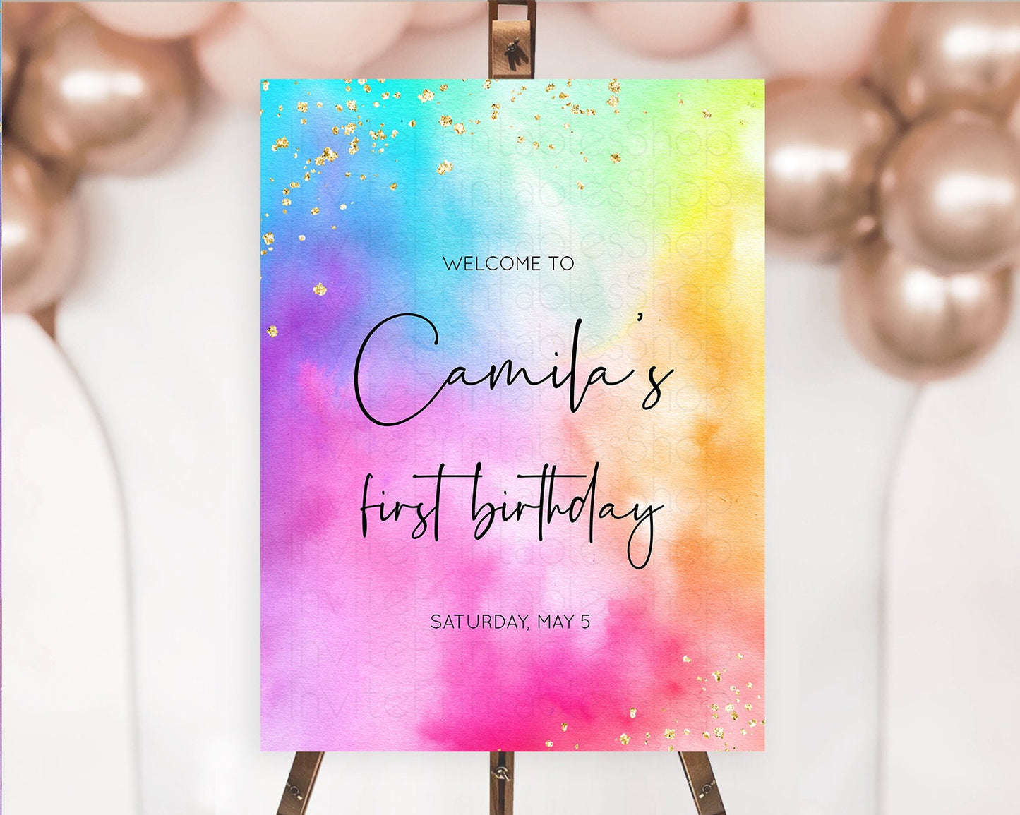 Tie Dye Welcome Board Rainbow Tie Dye Welcome Sign Pastel Welcome Poster Colorful Pastel Welcome Rainbow First Birthday Welcome Sign D10456