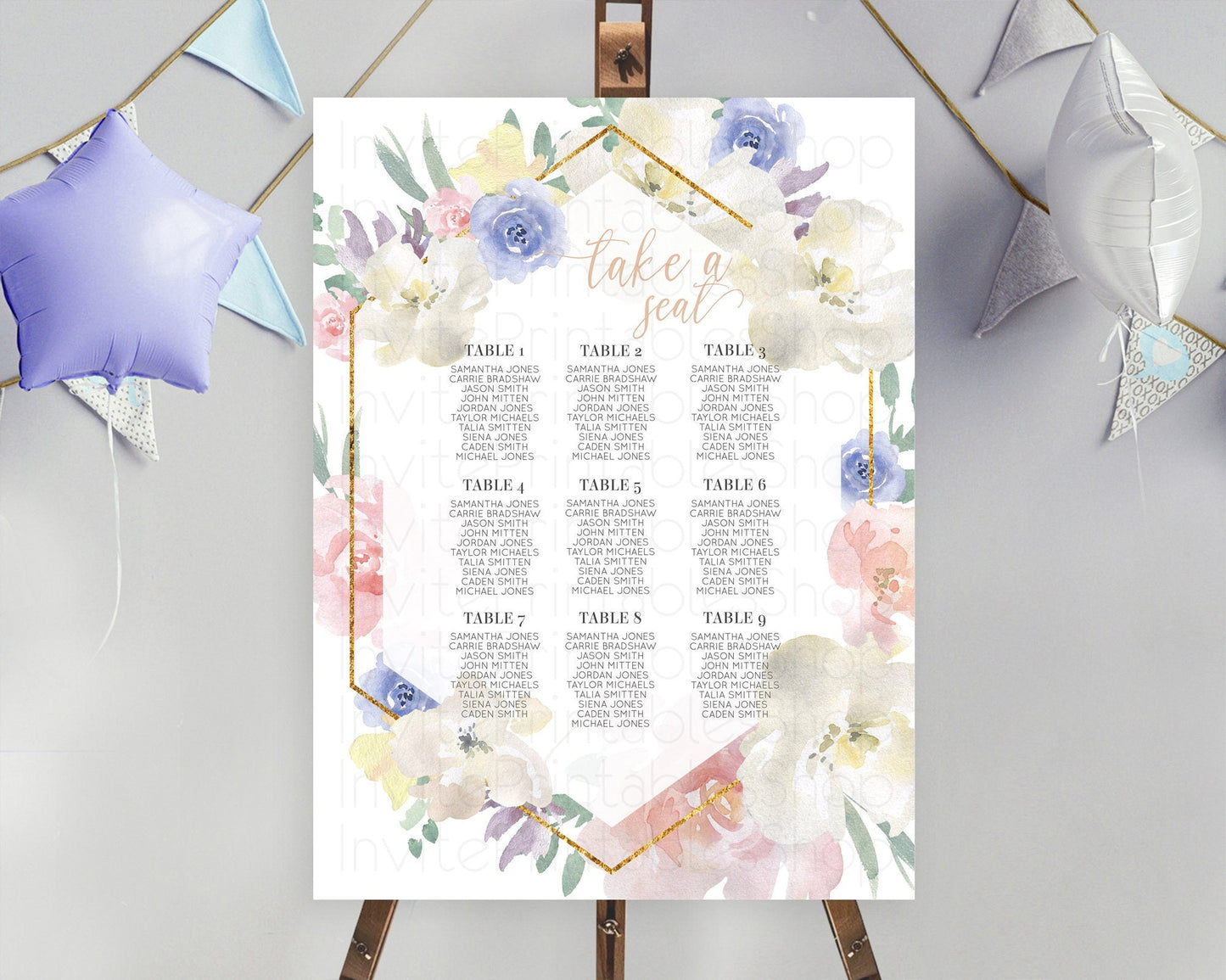 Secret Garden Seating Chart Wildflower Seating Chart Pastel Flowers Seating Chart Enchanted Garden Boho Floral Take A Seat Decor D10254