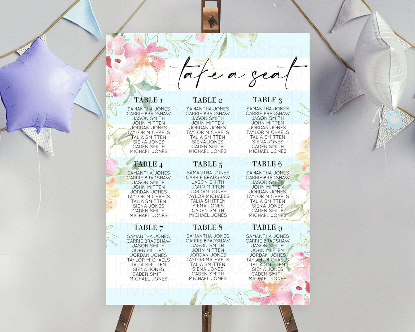Secret Garden Seating Chart Wildflower Seating Chart Pastel Flowers Seating Chart Enchanted Garden Boho Floral Take A Seat Decor D10304