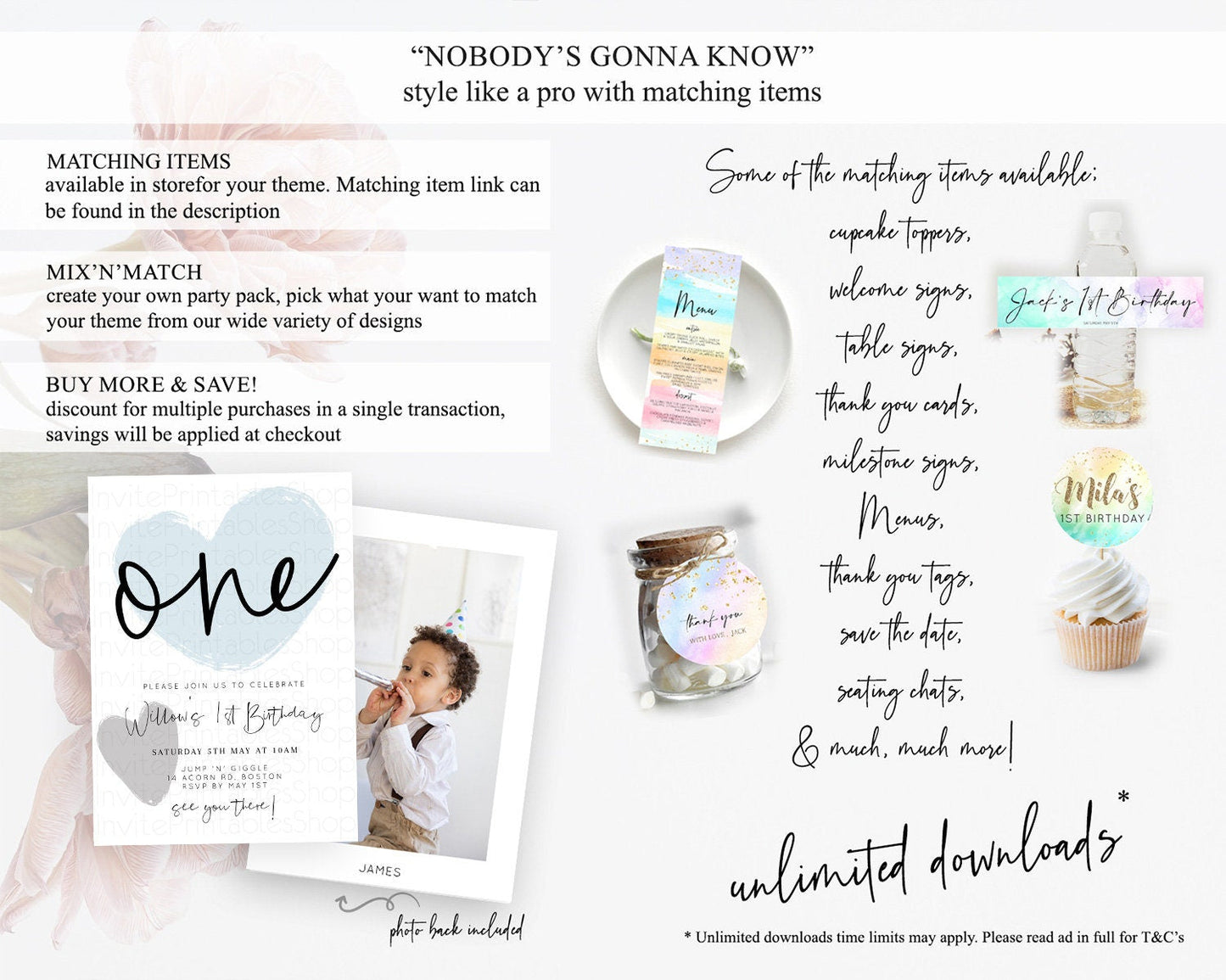 Minimalist Birthday Invitation White Black Invitation Minimalist Pastel Invitation Plain Invites Modern Simple 1st First Birthday D11012