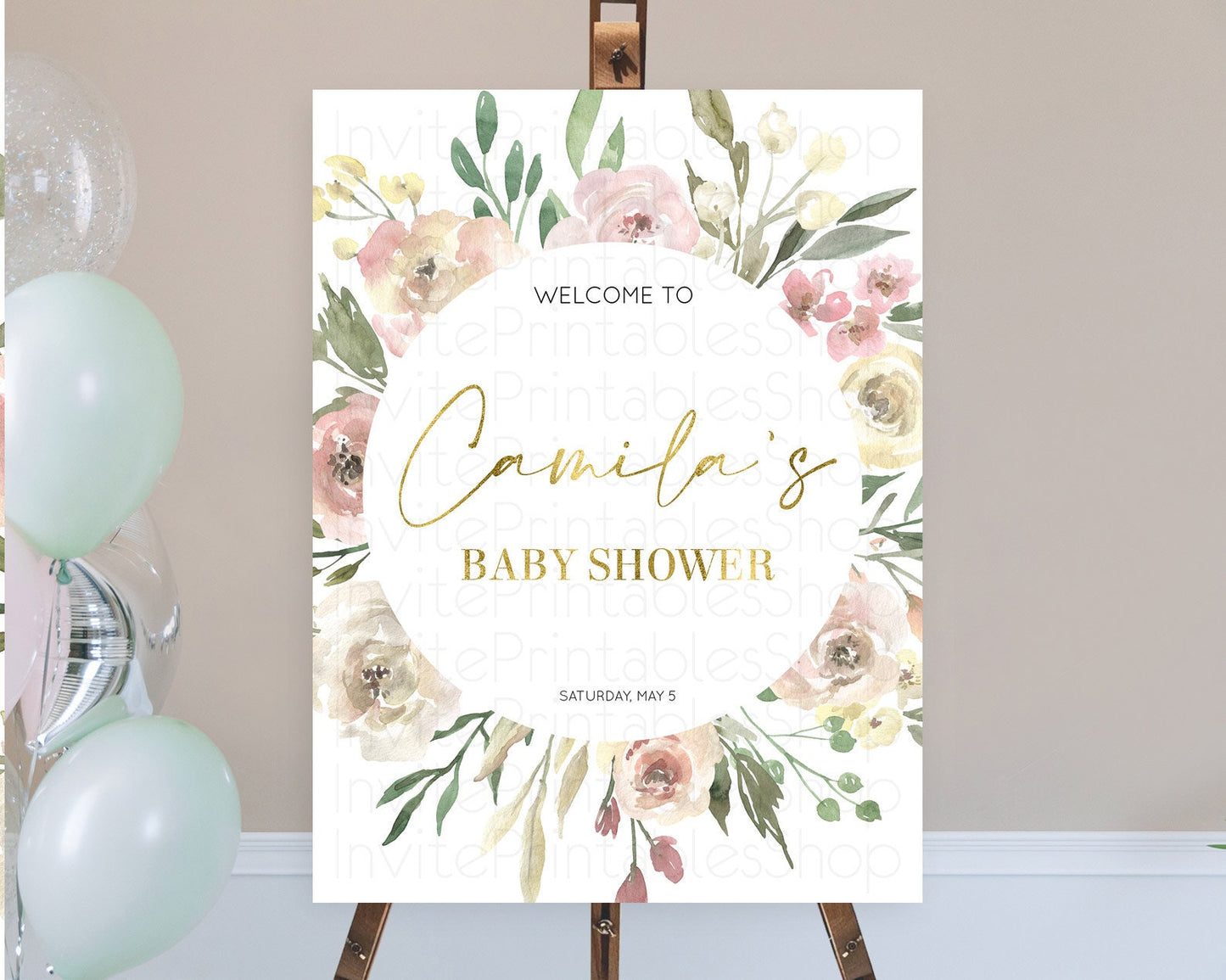 Secret Garden Baby Shower Welcome Sign Wildflower Welcome Board Pastel Flower Garden Welcome Poster Boho Wildflower Welcome Sign D10202