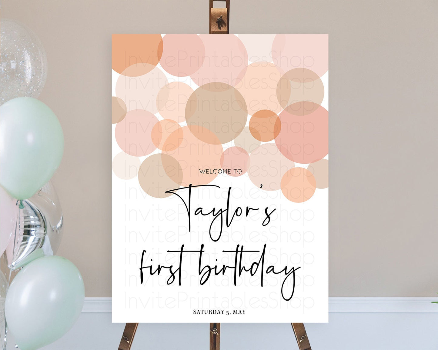 Orange Welcome Board Orange Welcome Sign Pastel Ombre Orange Confetti Welcome Poster Confetti Decor First Birthday Welcome Sign D10230
