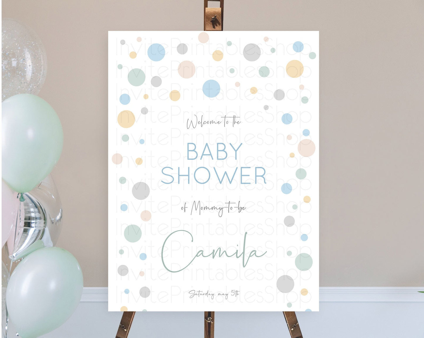 Rainbow Baby Shower Welcome Sign Pastel Welcome Board Pastel Rainbow Confetti Welcome Sign Colorful Bubbles Pastel Welcome Sign D11021