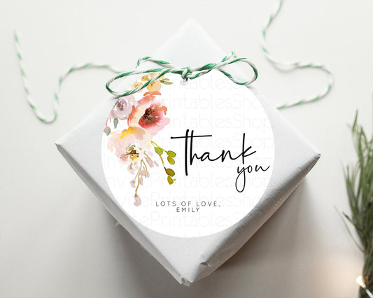 Editable Secret Garden Thank You Tags Wildflower Thank You Gift Tags Pastel