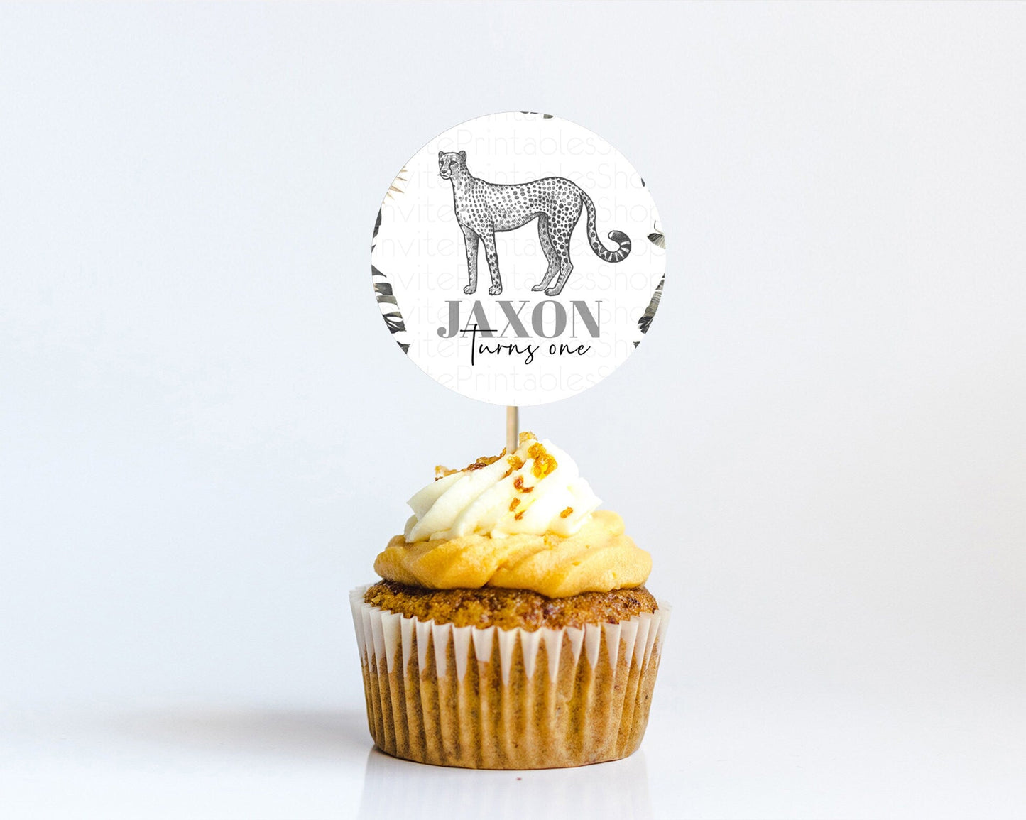 Cheetah Cupcake Toppers Cheetah Cupcake Cheetah Safari Cupcake Adventure Cheetah Cupcake Topper Palm Leaf Zoo First Birthday Decor D10823