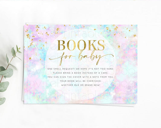 Pastel Books For Baby Card Pastel Rainbow Book Insert Colorful Ombre Watercolor Book Card Confetti Glitter Baby Book Poem Request D10652