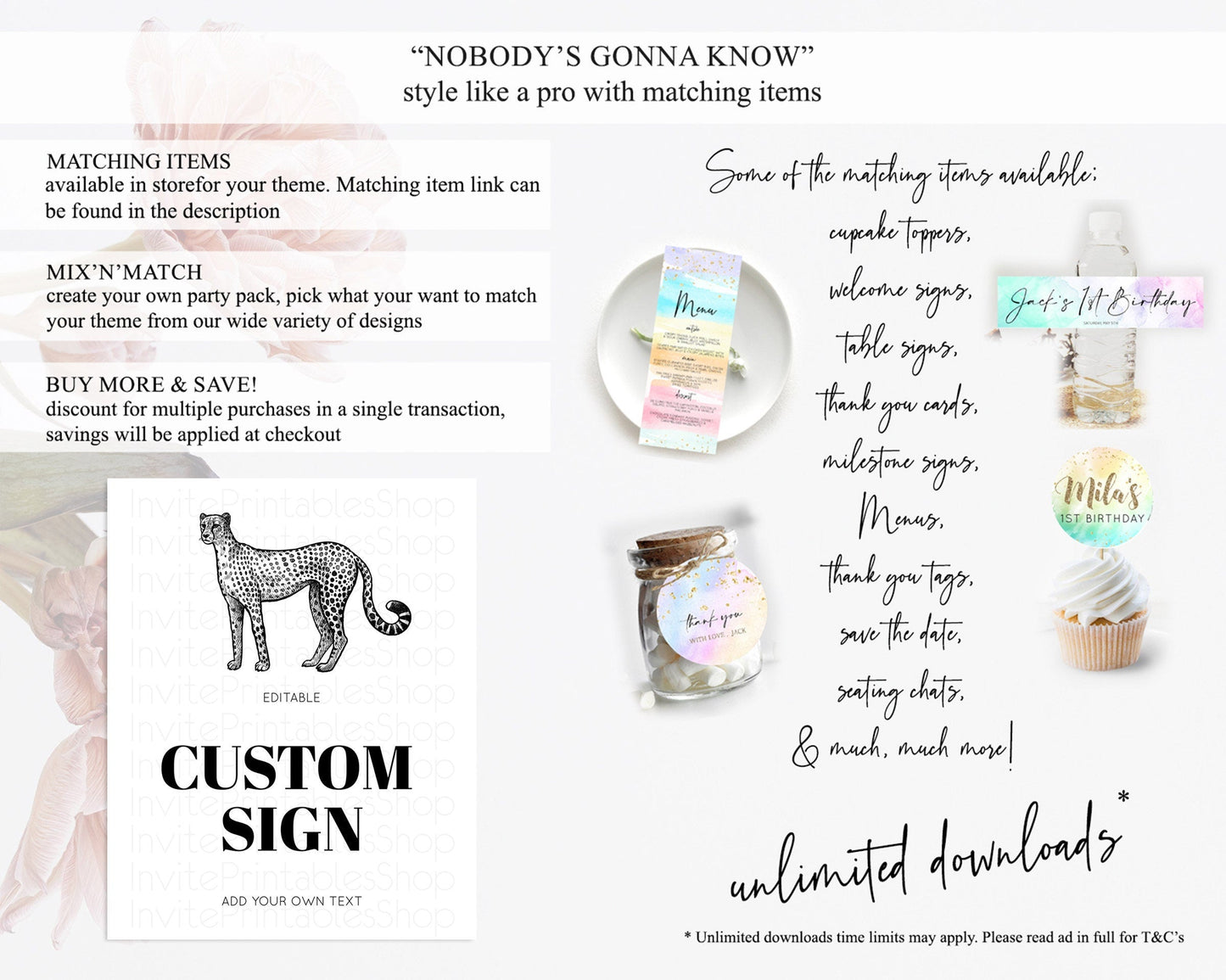 Cheetah Sign Cheetah Party Sign Template Safari Adventure Table Sign Decor Cheetah Minimal Theme 1st Birthday Baptism Baby Shower D10290