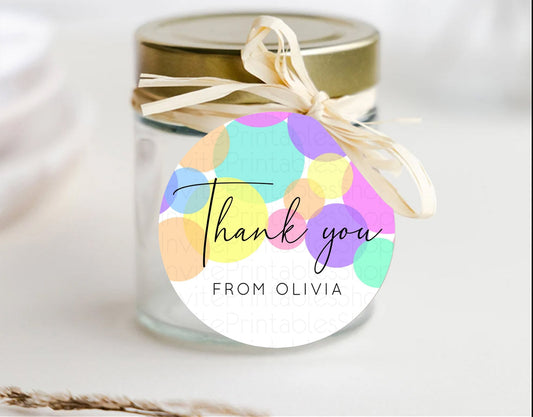 Rainbow Thank You Tags Pastel Thank You Gift Tags Pastel Rainbow Favor Tags Confetti Colorful Pastel Tags First Birthday Thank You D10888