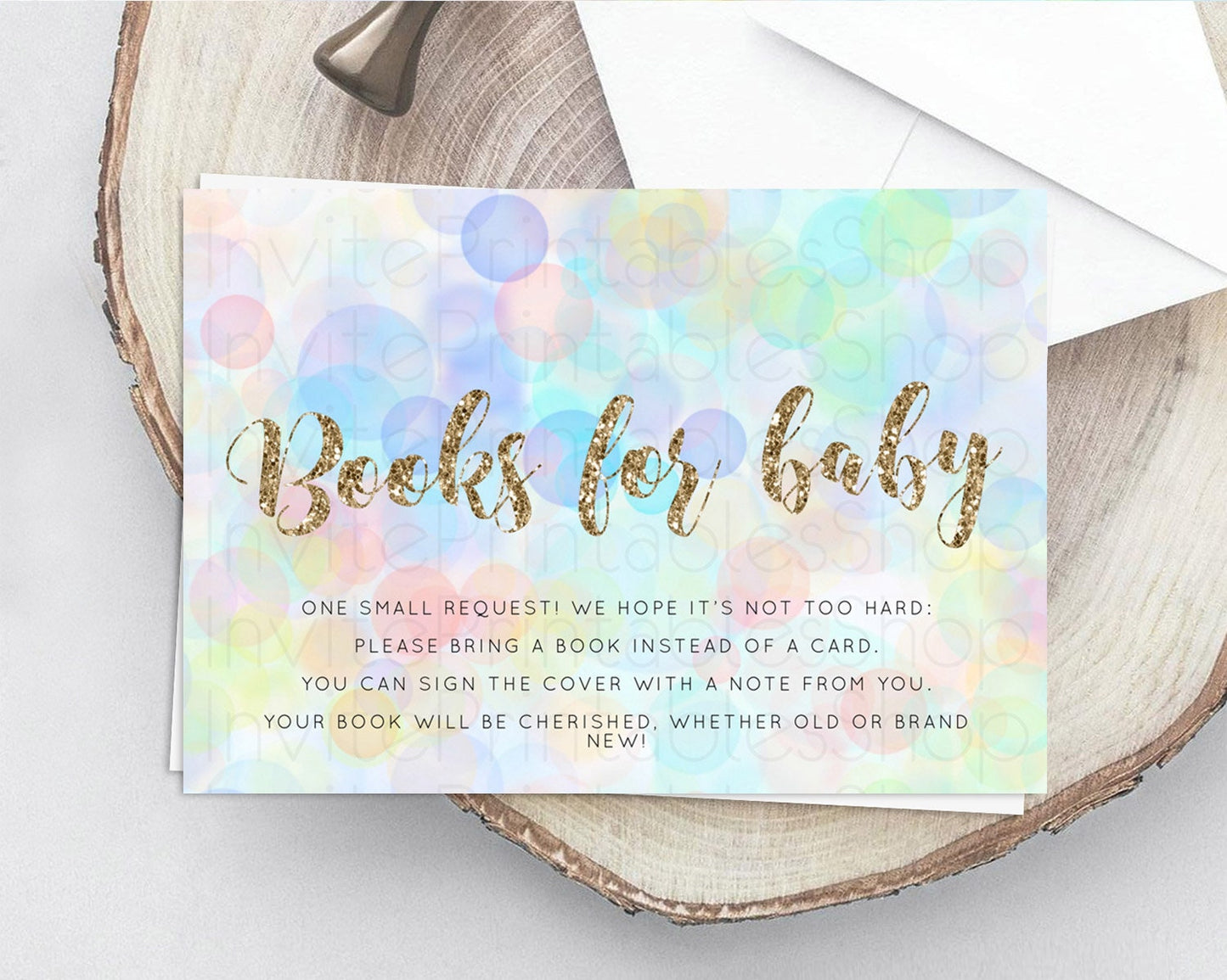 Pastel Books For Baby Card Bubble Bath Baby Shower Books Insert Rainbow Book Card Pastel Bubbles Colorful Confetti Book Poem Request D10447