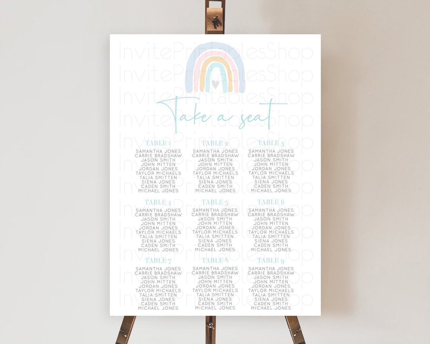 Pastel Rainbow Seating Chart Boho Rainbow Seating Chart Rainbow Seating Chart Pastel Seating Chart Boho Rainbow Seating Sign D10214