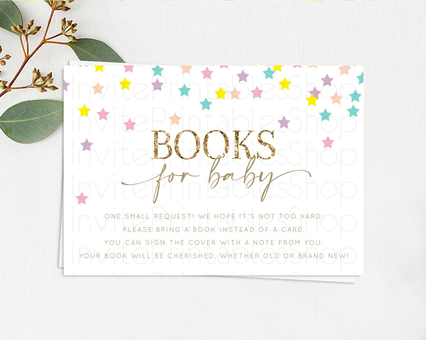 Editable Pastel Star Books For Baby Card Shooting Star Book Insert Twinkle L