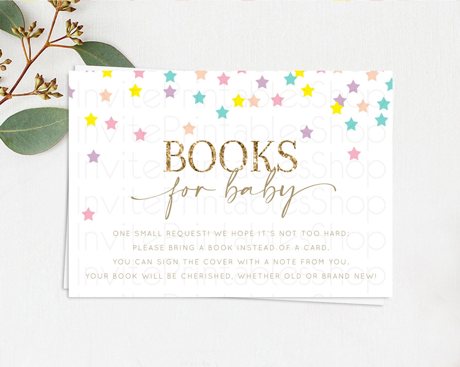 Editable Pastel Star Books For Baby Card Shooting Star Book Insert Twinkle L