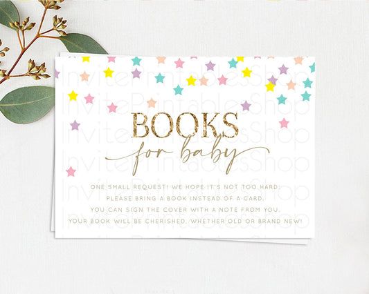 Editable Pastel Star Books For Baby Card Shooting Star Book Insert Twinkle L