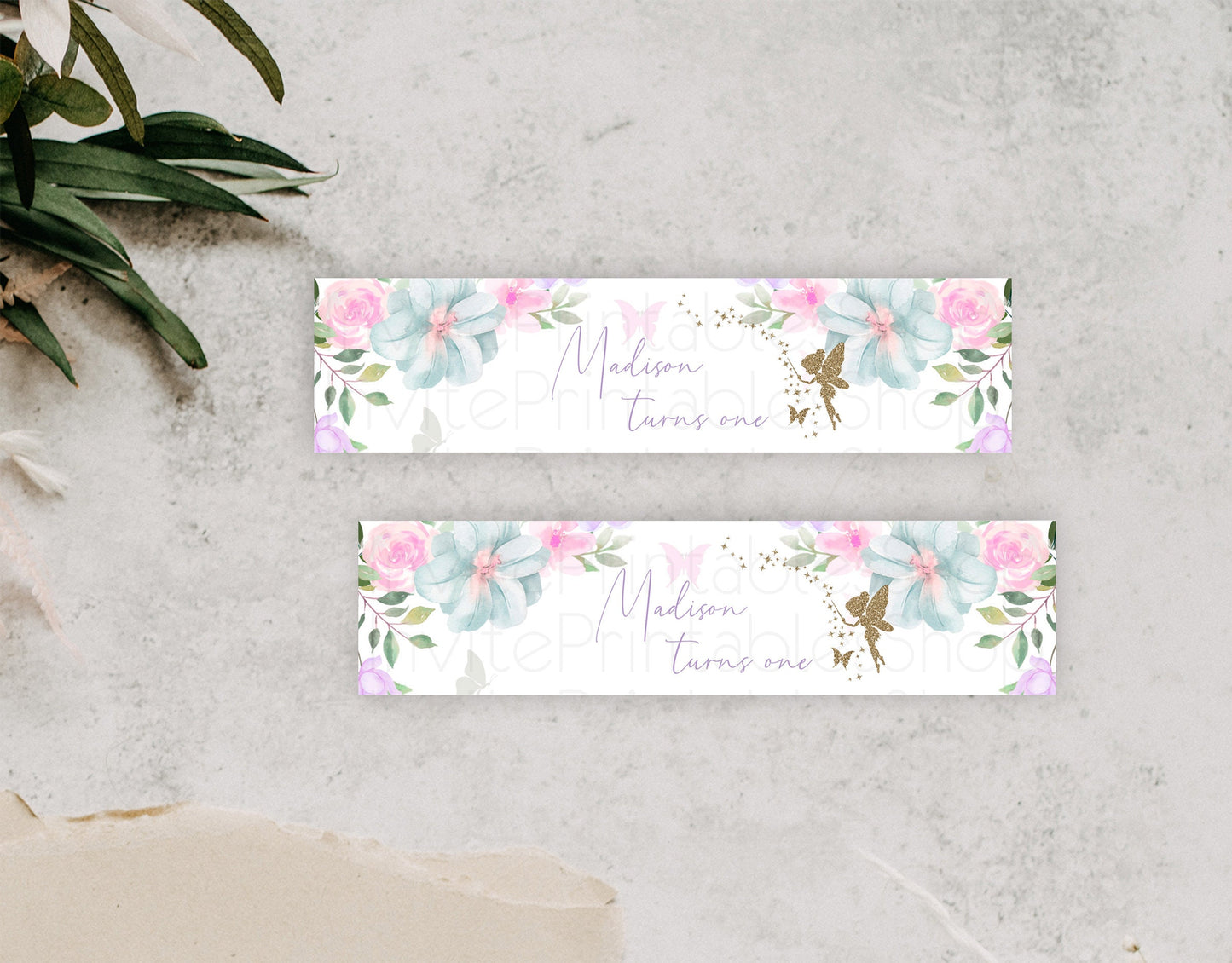 Fairy Water Label Enchanted Garden Pastel Floral Butterfly Party Decor Secret Garden Birthday Baptism Baby Shower Bridal Shower D10475