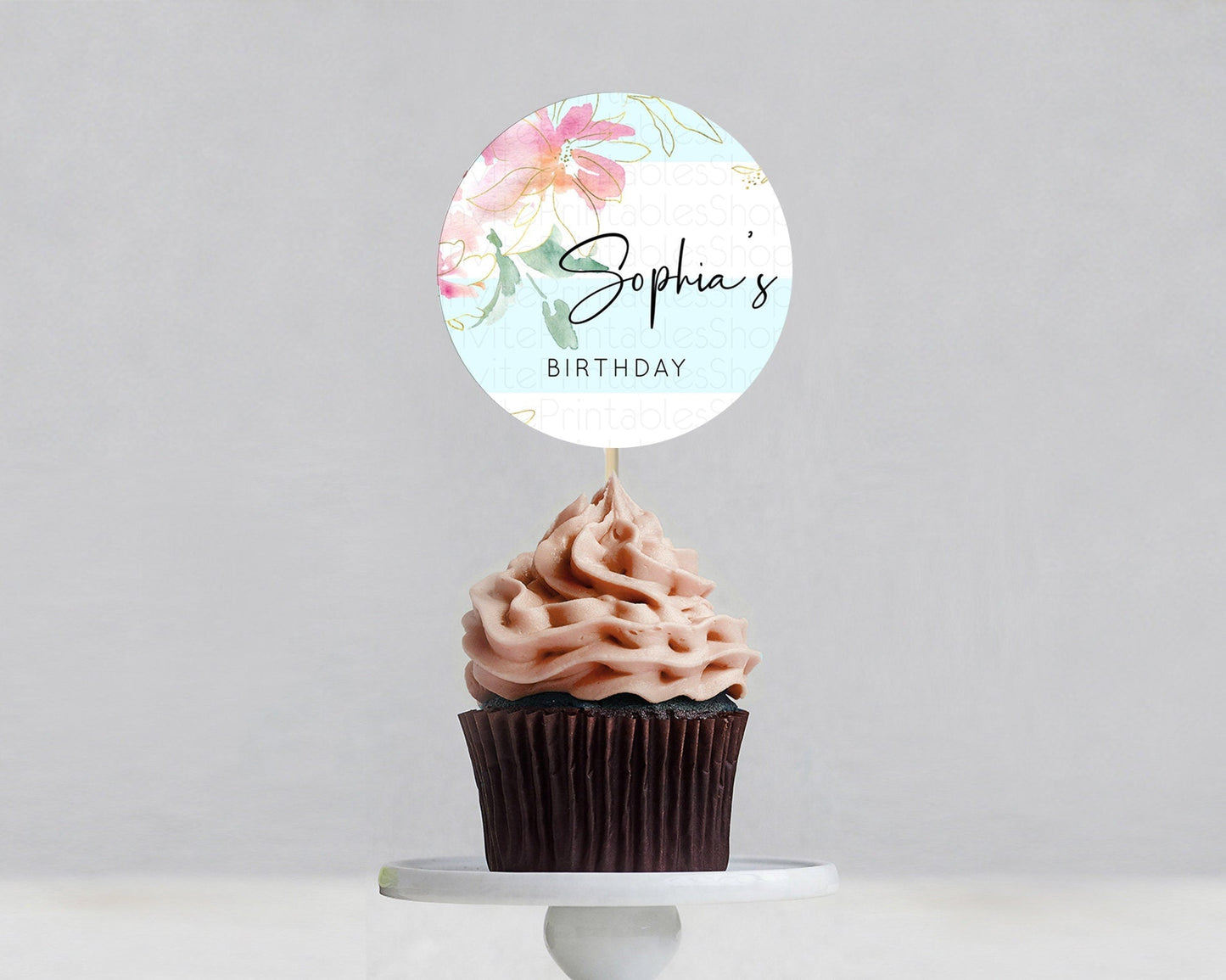 Secret Garden Cupcake Toppers Wildflower Cupcake Toppers Pastel Flowers Cupcake Toppers Enchanted Garden Boho Floral First Birthday D10303