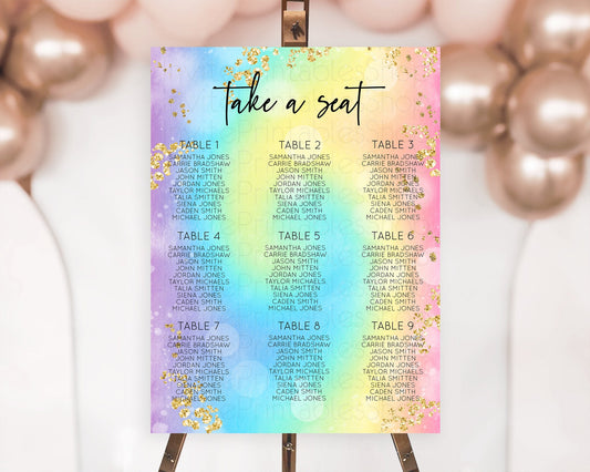 Tie Dye Seating Chart Rainbow Tie Dye Seating Chart Rainbow Colorful Seating Chart Tie Dye Pastel Rainbow Party Decor Take A Seat D10568