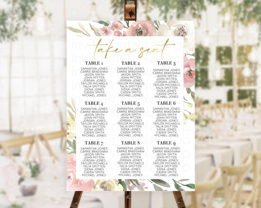 Editable Secret Garden Seating Chart Wildflower Seating Chart Pastel Flowers