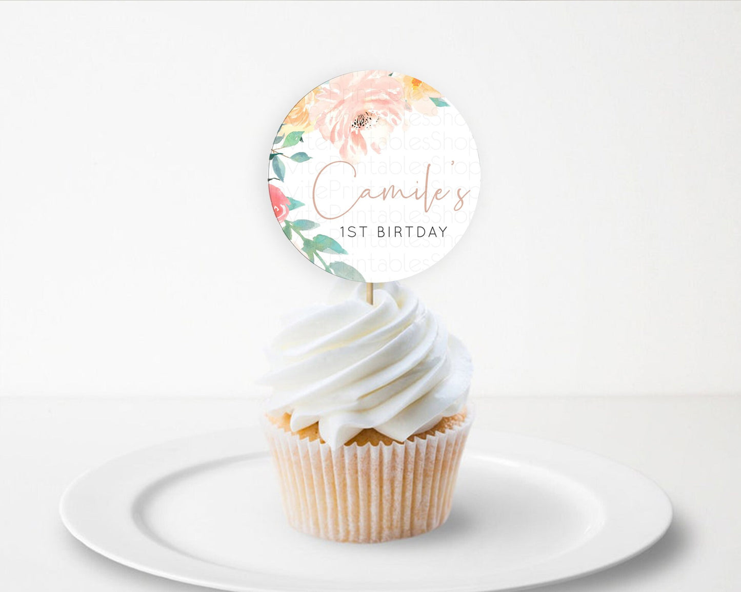 Secret Garden Cupcake Toppers Wildflower Cupcake Toppers Pastel Flowers Cupcake Toppers Enchanted Garden Boho Floral First Birthday D10706