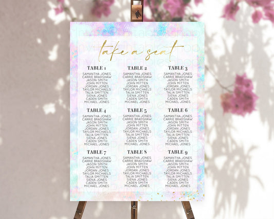Editable Rainbow Seating Chart Pastel Seating Chart Colorful Pastel Watercol