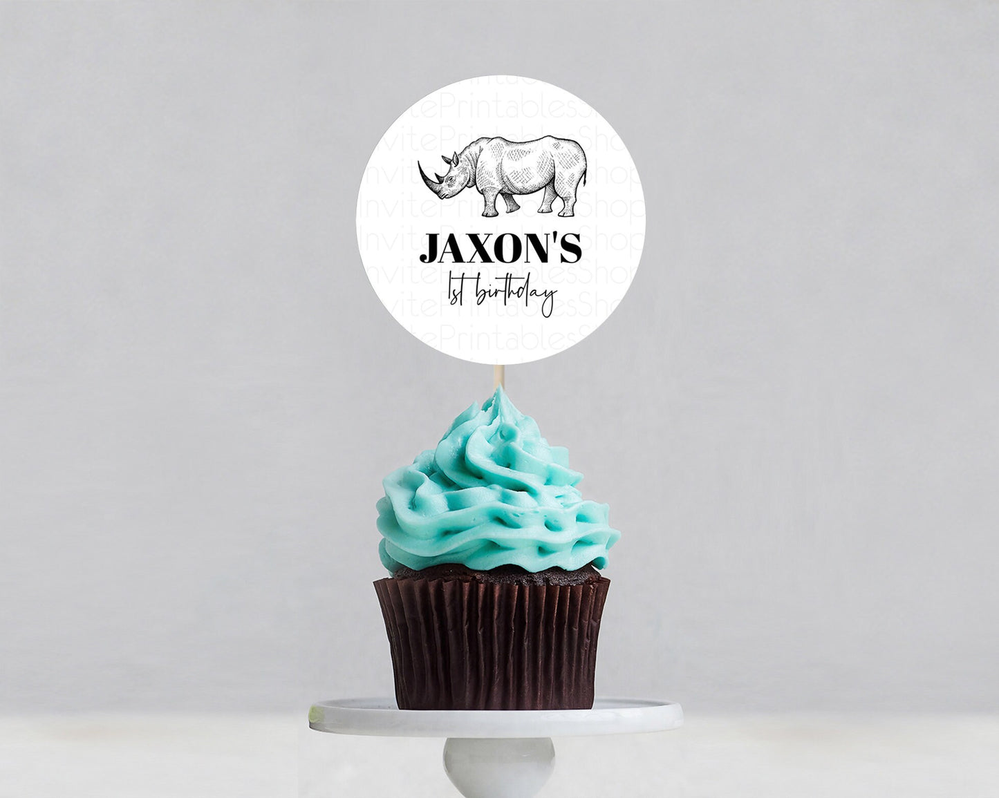 Rhino Cupcake Toppers Rhino Cupcake Rhino Take A Cupcake Toppers Rhino Safari Adventure Decor Zoo Party Rhino Palm Leaf Décor D10253