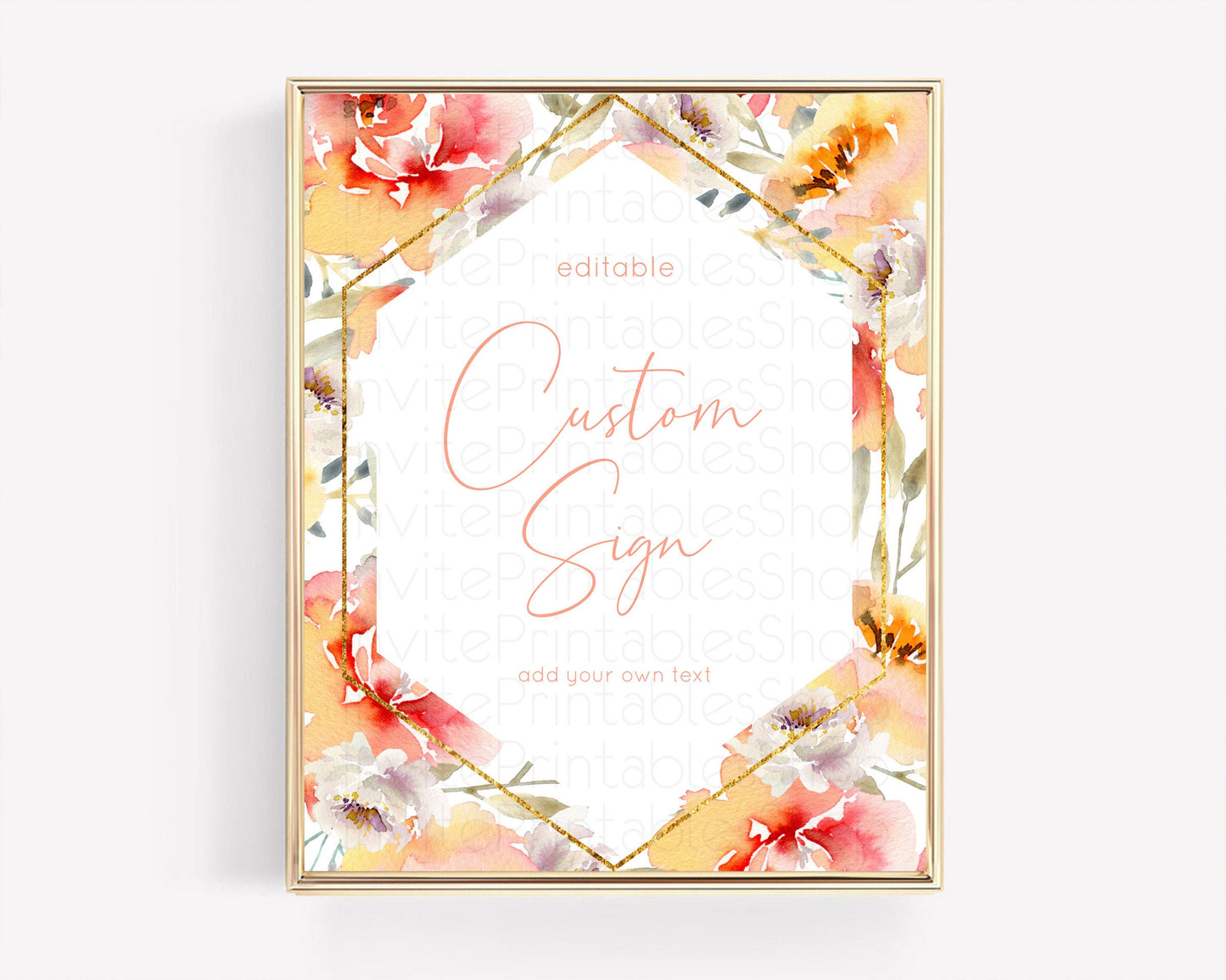 Wildflower Floral Table Sign Decor Secret Garden Sign Template Pastel Floral Garden Party Boho Flowers Birthday Baby Shower Wedding D10791