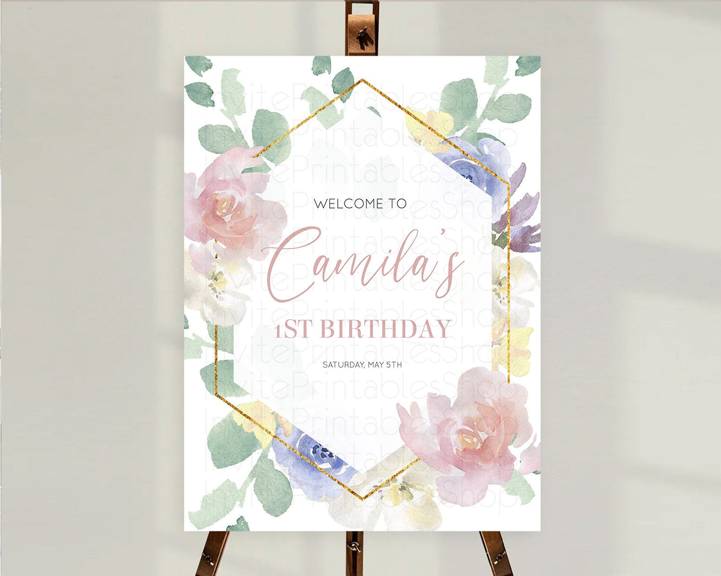 Secret Garden Welcome Sign Wildflower Welcome Board Pastel Flower Garden Welcome Poster Boho Wildflower First Birthday Welcome Sign D10254