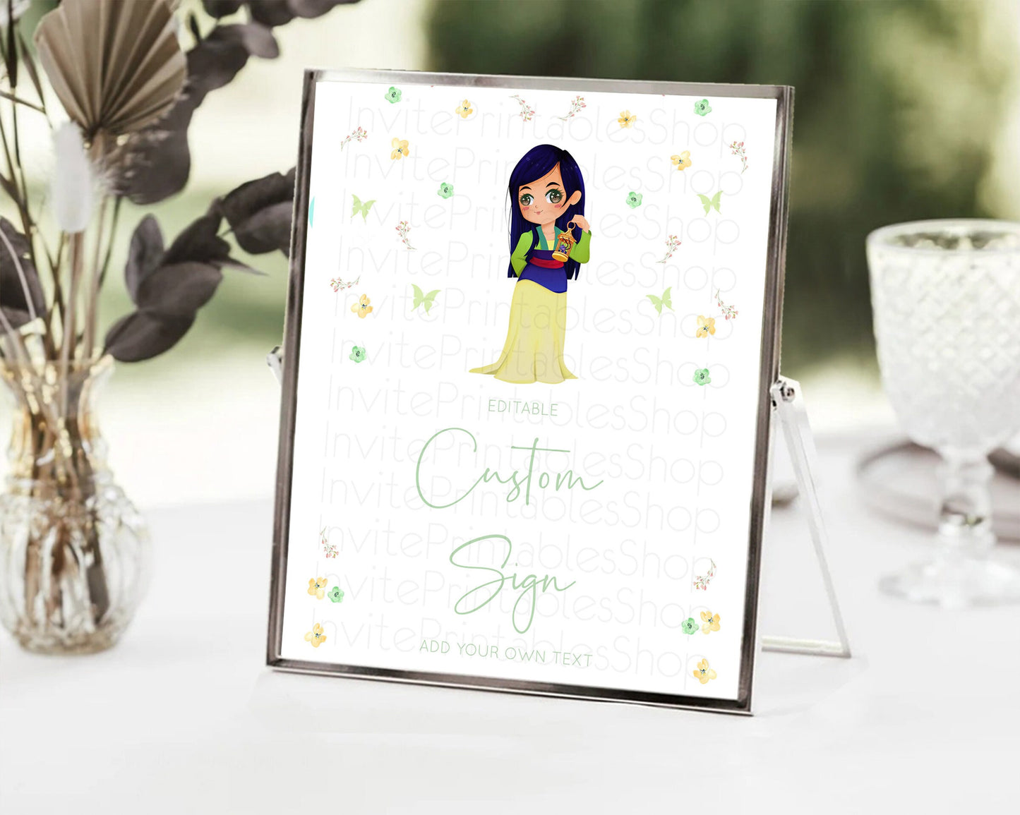 Princess Party Table Sign Decor Secret Garden Enchanted Castle Pastel Floral Royal Party For 1st Birthday Baptism Baby Shower D10350