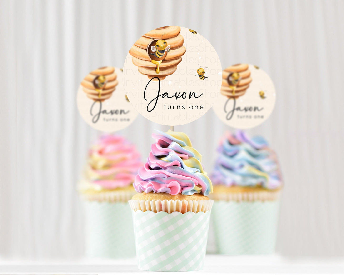 Bee Cupcake Toppers Queen Bee Cupcake Toppers Bee Day Cupcake Beehive Cupcake Topper Sweet Honey Bee First Birthday Party Décor D10754